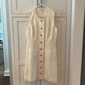 Tory Burch off white sleeveless linen dress.